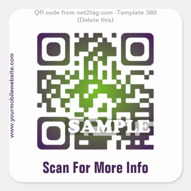 Custom QR code sticker (QR code template #389) (Front)