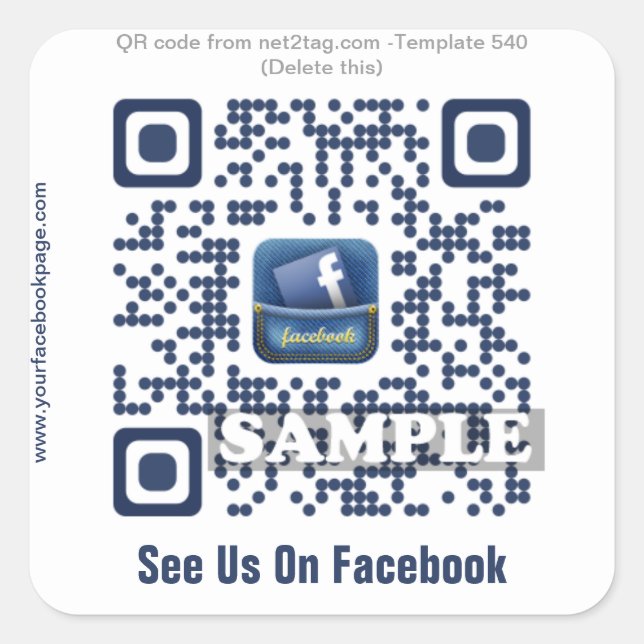 Custom QR code sticker (QR code template #540) (Front)