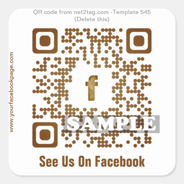 Custom QR code sticker (QR code template #545) (Front)