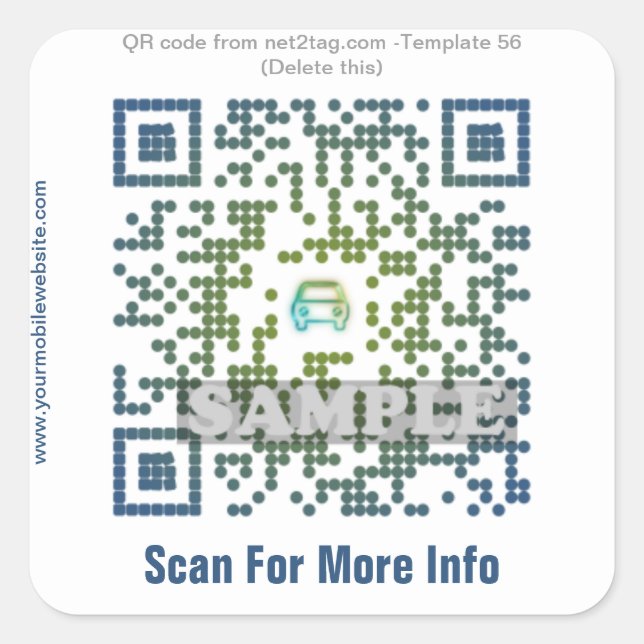 Custom QR code sticker (QR code template #56) (Front)