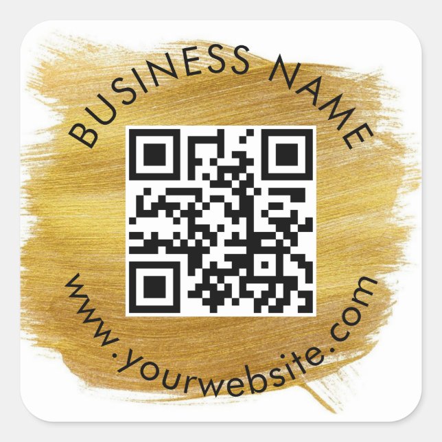 Custom QR Code Template Square Sticker (Front)
