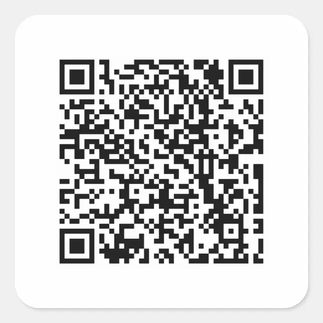 Custom QR Code Template Square Sticker | Zazzle