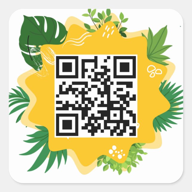 Custom QR Code Template Square Sticker (Front)