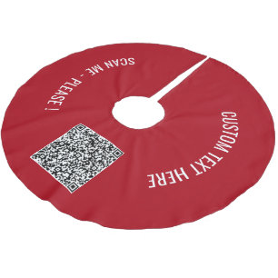 Custom QR Code Text and Colour Christmas Tree Skir Brushed Polyester Tree Skirt