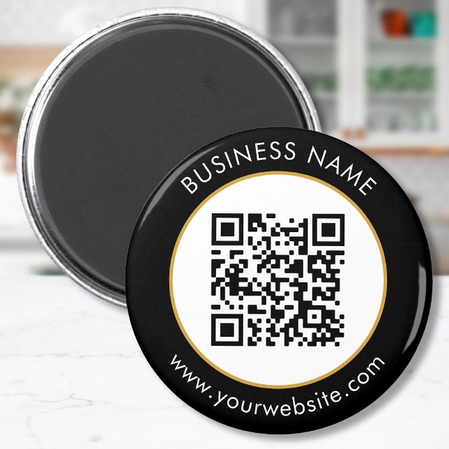 Custom QR Code Text Black White Magnet (Creator Uploaded)