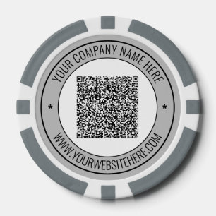 Custom QR Code Text Business Poker Chips Example