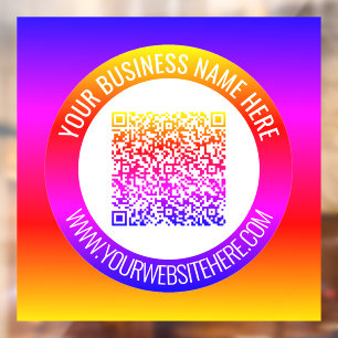 Custom QR Code Text Business Promo Window Cling