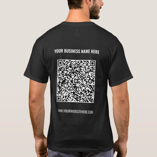 Custom QR Code Text Business T-Shirt Promotional (Back)
