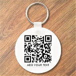 Custom QR Code Text Modern Black White Business Key Ring<br><div class="desc">Upload a QR code, add text, and easily create your personalised keychain. Click CUSTOMIZE FURTHER to change the background colour or text colour. You can TRANSFER this DESIGN on other Zazzle products and adjust it to fit most of the Zazzle items. Standard Studio designs are made in high-resolution vector graphics...</div>