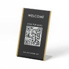 Custom QR Code Text Modern Business Pedestal Sign