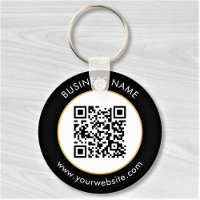 Custom QR Code Text Modern Gold White Business