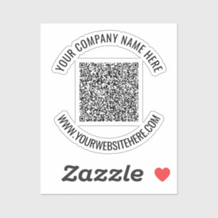 Custom QR Code Text Promotional Business Sticker