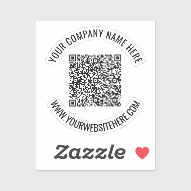 Custom QR Code Text Promotional Business Sticker (Sheet)