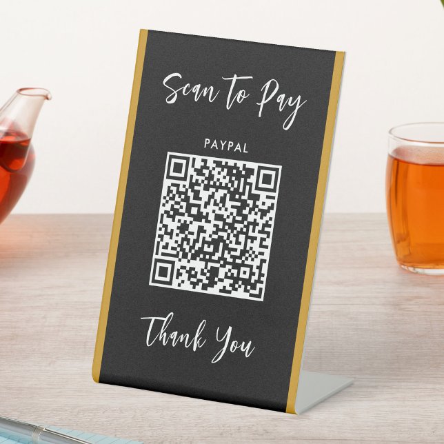 Custom QR Code Text Scan to Pay Business Pedestal Sign (Creator Uploaded)