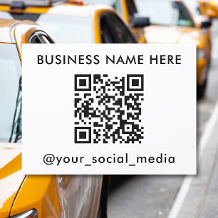 Custom QR Code Text Template Car Magnet