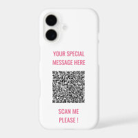 Custom QR Code Text Your Own Design iPhone Case