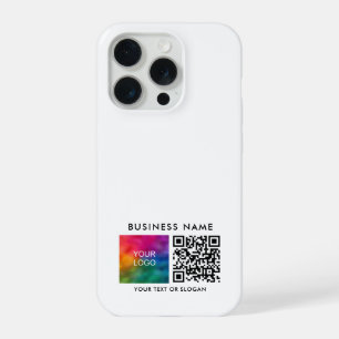 Custom QR Code Upload Your Business Logo White iPhone 15 Pro Case
