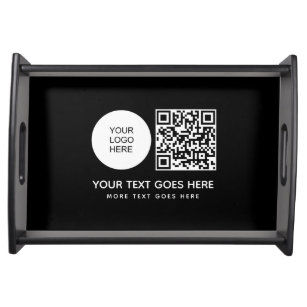 Custom QR Code Upload Your Company Logo Here Serving Tray