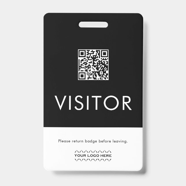 Custom QR Code Visitor Badge ID Badge (Front)
