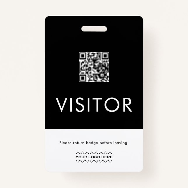 Custom QR Code Visitor Badge ID Badge (Front)