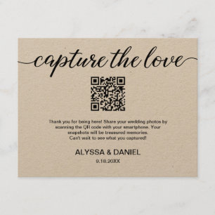 Custom QR code wedding photo sharing Enclosure Card