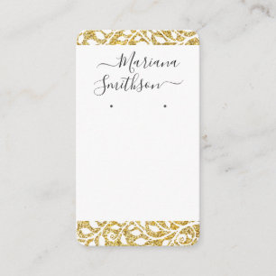   Custom QR Code White Gold Earrings Display Cards