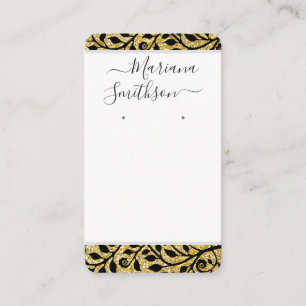 Custom QR Code White Gold Earrings Display Cards