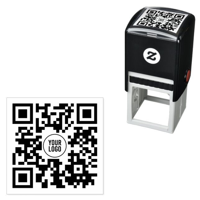 Custom QR Code With Logo Business Self-inking Stamp (In Situ)
