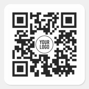 Custom QR Code With Logo Business Square Sticker