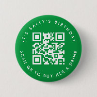 Custom Qr codes Cash App Birthday Pin, Green