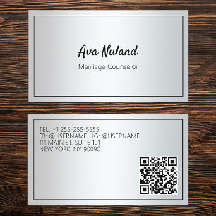 Custom QR Marriage Counsellor Business Card