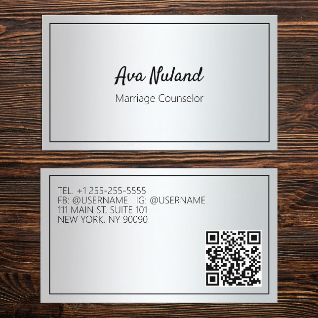 Custom QR Marriage Counsellor Business Card (Custom QR Marriage Counselor Business Cards)
