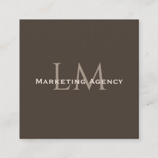 Custom QR Monogram Calling Card Taupe Brown