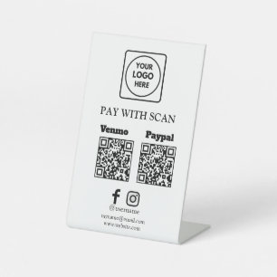 Custom QR Pay Stand for Business Pedestal Sign