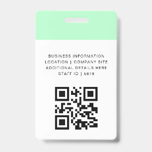 Custom QR Staff Access Identity Design ID Badge