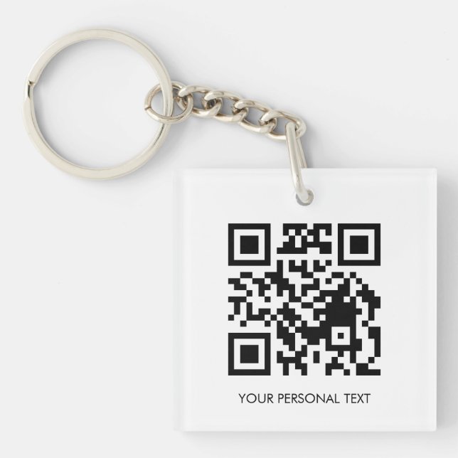 Custom QR Website Link Minimal Acrylic Design Key Ring (Front)