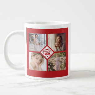 Custom Queen Mom Photo Collage Keepsake Large Coffee Mug