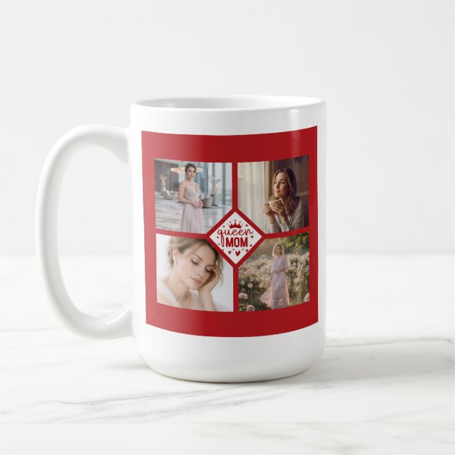 Custom Queen Mum Photo Collage Keepsake Coffee Mug (Left)