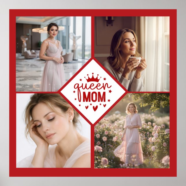 Custom Queen Mum Photo Collage Keepsake Poster (Front)