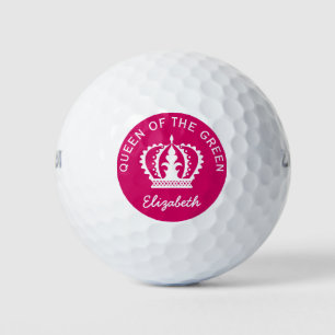 Custom Queen of the Green Hot Pink Crown Golf Balls