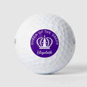 Custom Queen of the Green Purple Crown Golf Balls