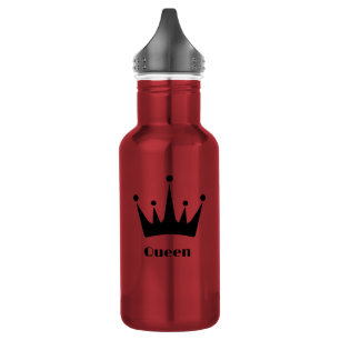Custom Queen Text Black Colour Crown Image Photo 532 Ml Water Bottle