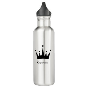 Custom Queen Text Black Colour Crown Image Photo 710 Ml Water Bottle