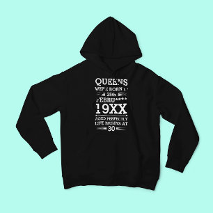 Custom Queens Were Born in Date Month Year Age Hoodie