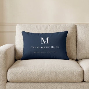 Custom Quiet Luxury Estate Monogram Family Name Decorative Cushion