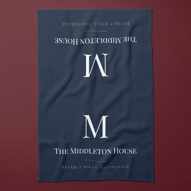Custom Quiet Luxury Estate Monogram Family Name Tea Towel (Creator Uploaded)