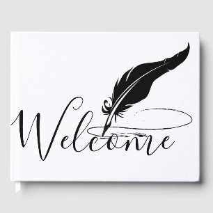 Custom quill pen guest book
