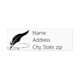 Custom quill pen  return address label