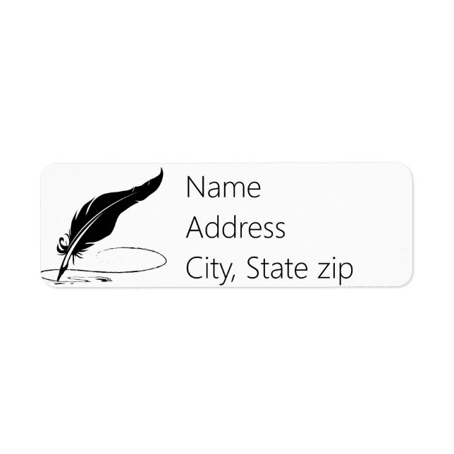 Custom quill pen  return address label (Front)