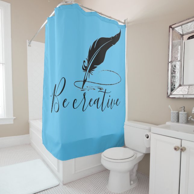 Custom quill pen  shower curtain (In Situ)